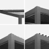 Pergola met lamellendak 4x3m met 3 verstelbare lamellenwanden 130cm
