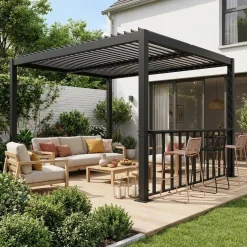 Pergola met lamellendak 4x3m met bar 3m