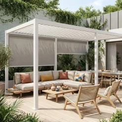 Pergola met lamellendak 6x3m met 2 zonneschermen 3m