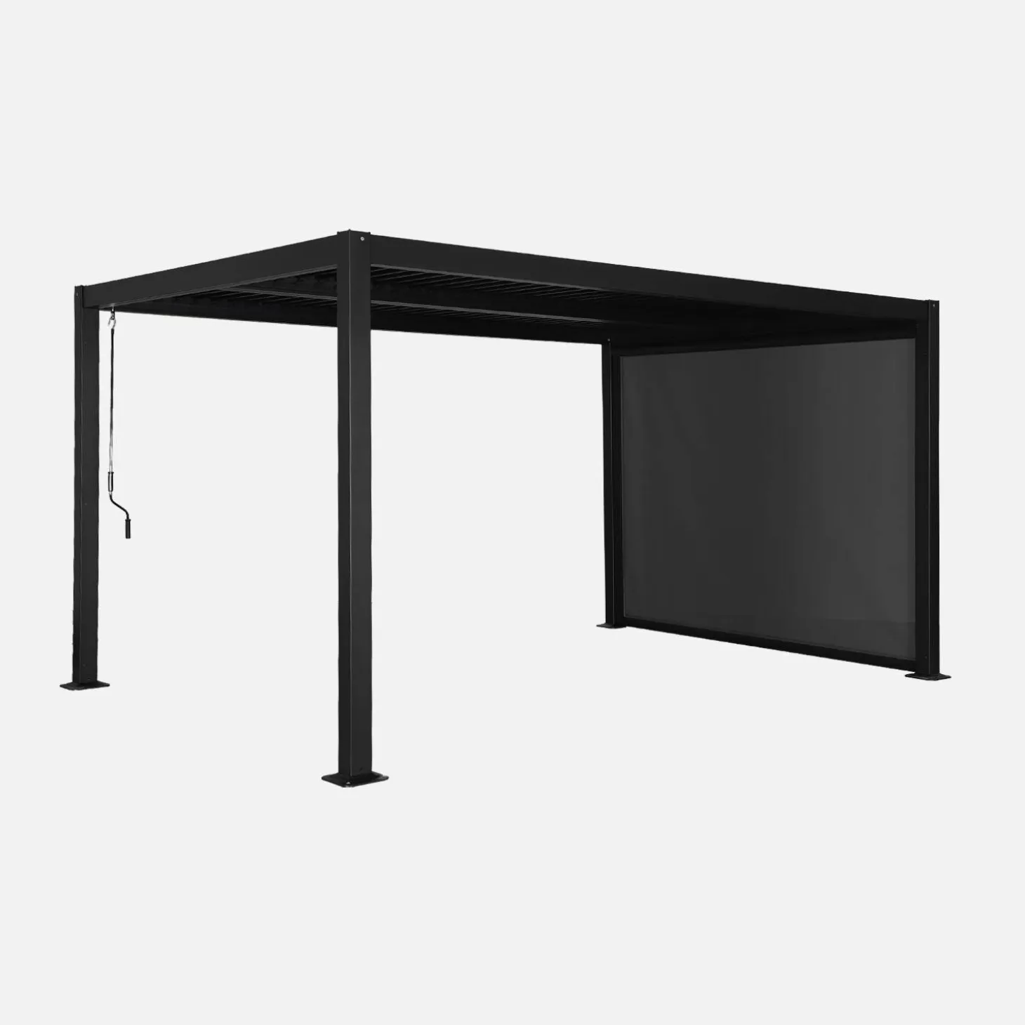Pergola met lamellendak 4x3m met zonnescherm 3m