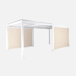 Pergola met lamellendak 6x3m met 2 zonneschermen 3m