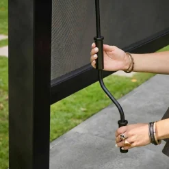 Pergola met lamellendak 4x3m met 1 zonnescherm van 3m en 1 van 4m