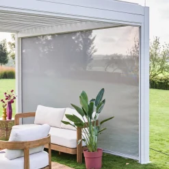 Pergola met lamellendak 4x3m met zonnescherm 4m