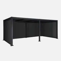 Pergola met lamellendak 6x3m met 4 zonneschermen 3m