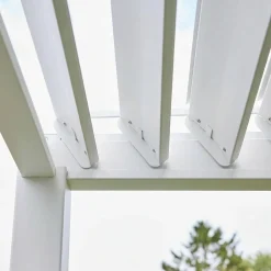 Pergola met lamellendak 4x3m met 3 vaste lamellenwanden 130cm