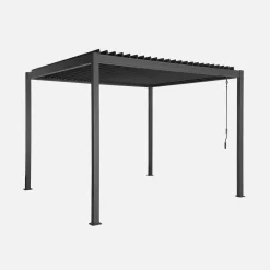 Pergola met lamellendak 3x3m van aluminium en staal met verstelbare lamellen
