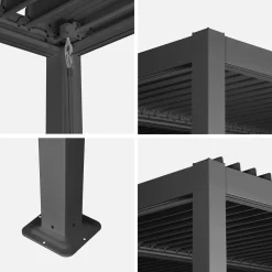 Pergola met lamellendak 3,6x3,6m verstelbare lamellen
