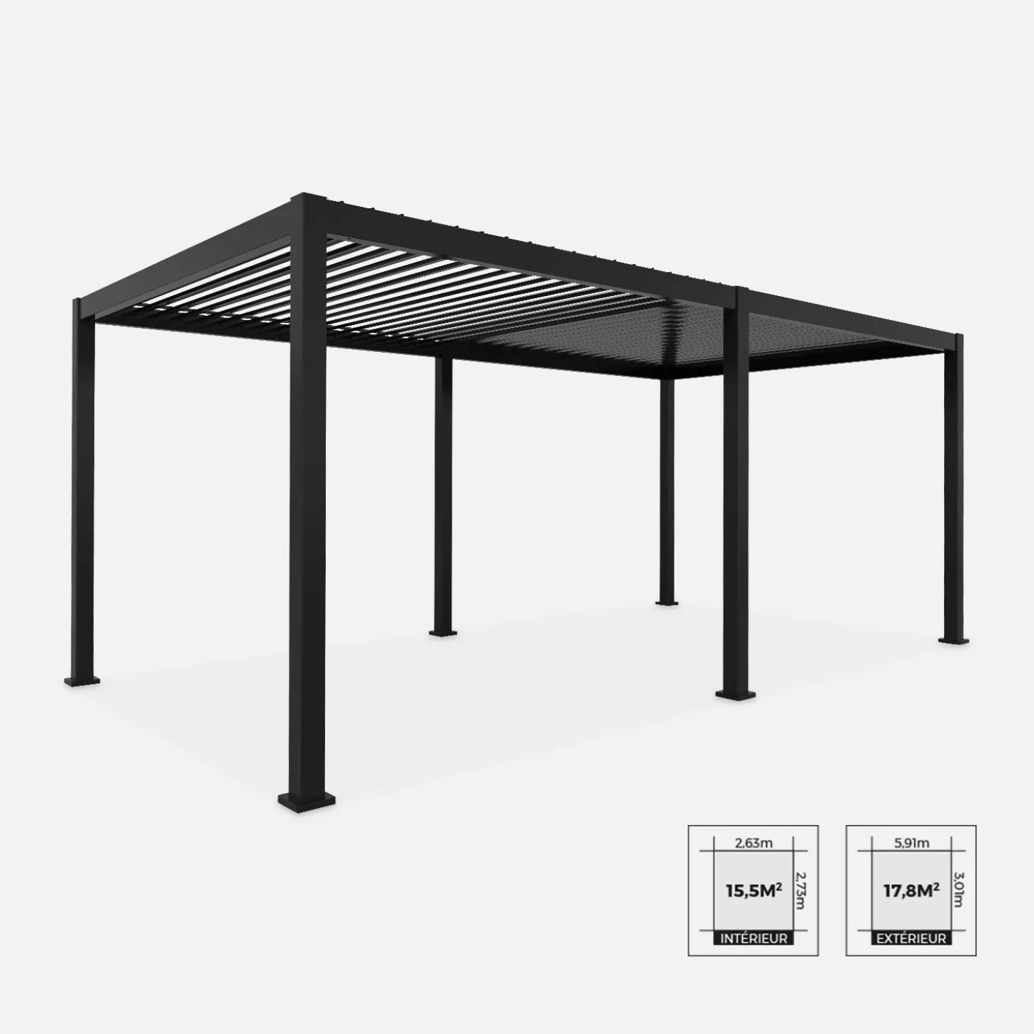 Pergola met lamellendak 6x3m verstelbare lamellen