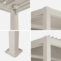 Pergola met lamellendak 3,6x3,6m verstelbare lamellen