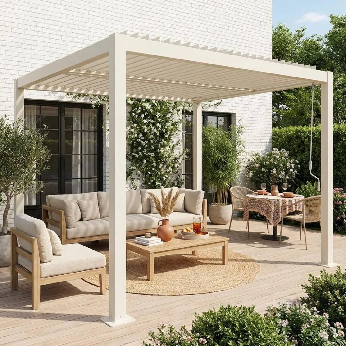 Pergola met lamellendak 3x3m verstelbare lamellen