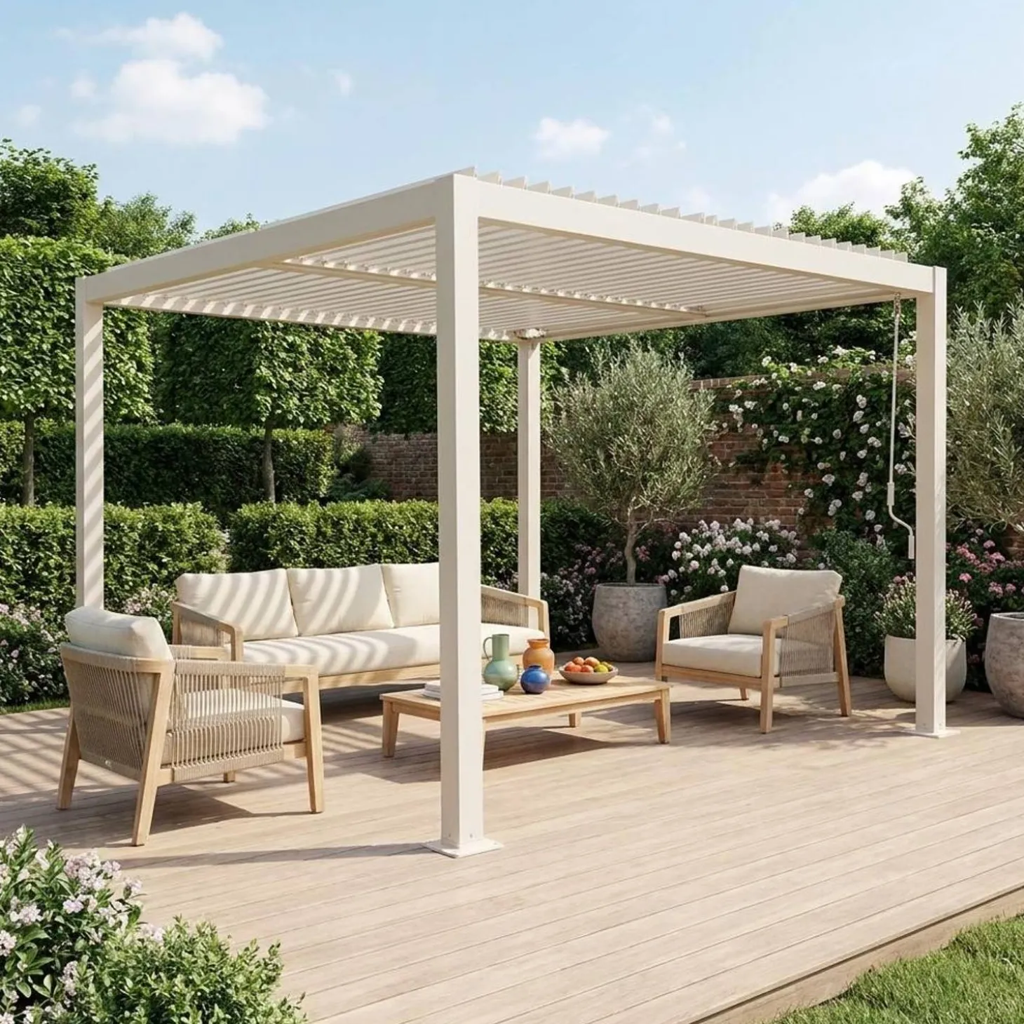 Pergola met lamellendak 3x3m verstelbare lamellen