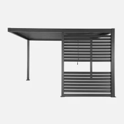 Pergola met lamellendak 3,5x3,5m verstelbare lamellen met geïntegreerde lamellenwand