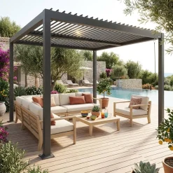 Pergola met lamellendak 3x3m verstelbare lamellen