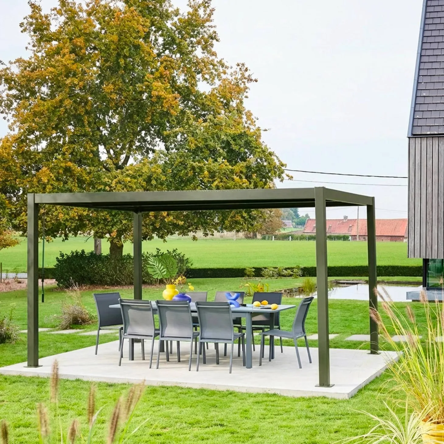 Pergola met lamellendak 4x3m verstelbare lamellen