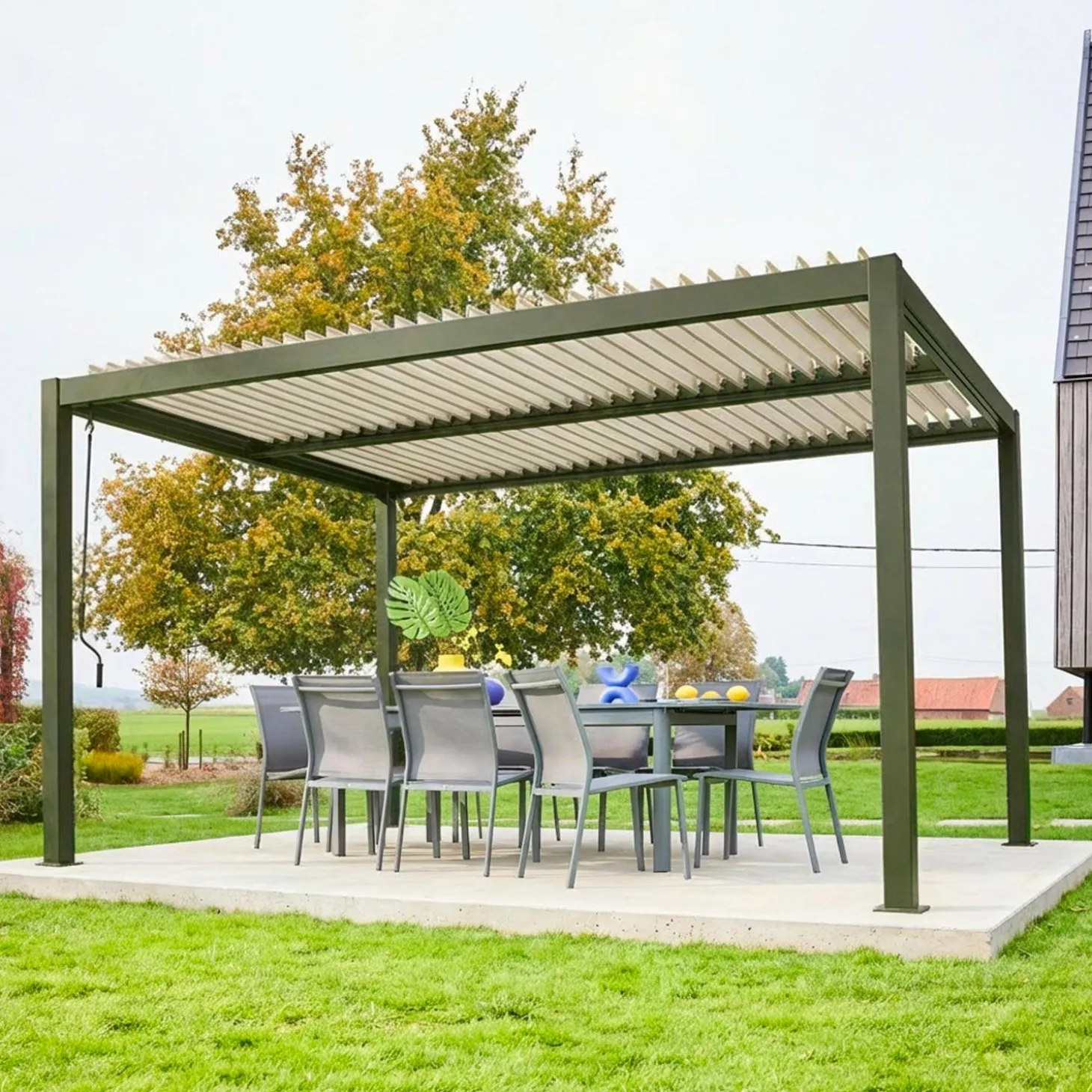 Pergola met lamellendak 4x3m verstelbare lamellen