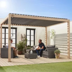 Pergola met lamellendak 4x3m verstelbare lamellen