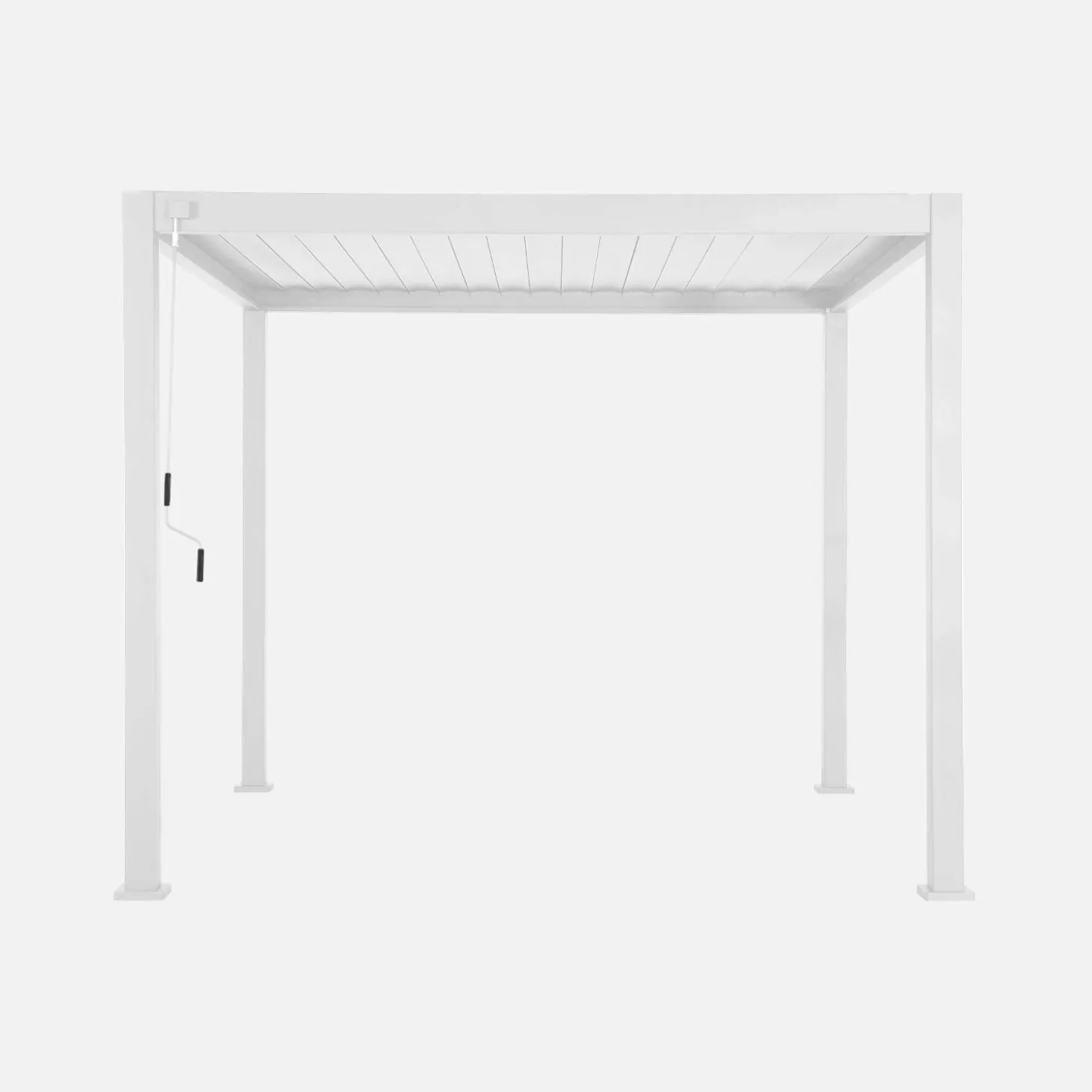 Pergola met lamellendak 3x3m V2 met 3 vaste lamellenwanden 100cm
