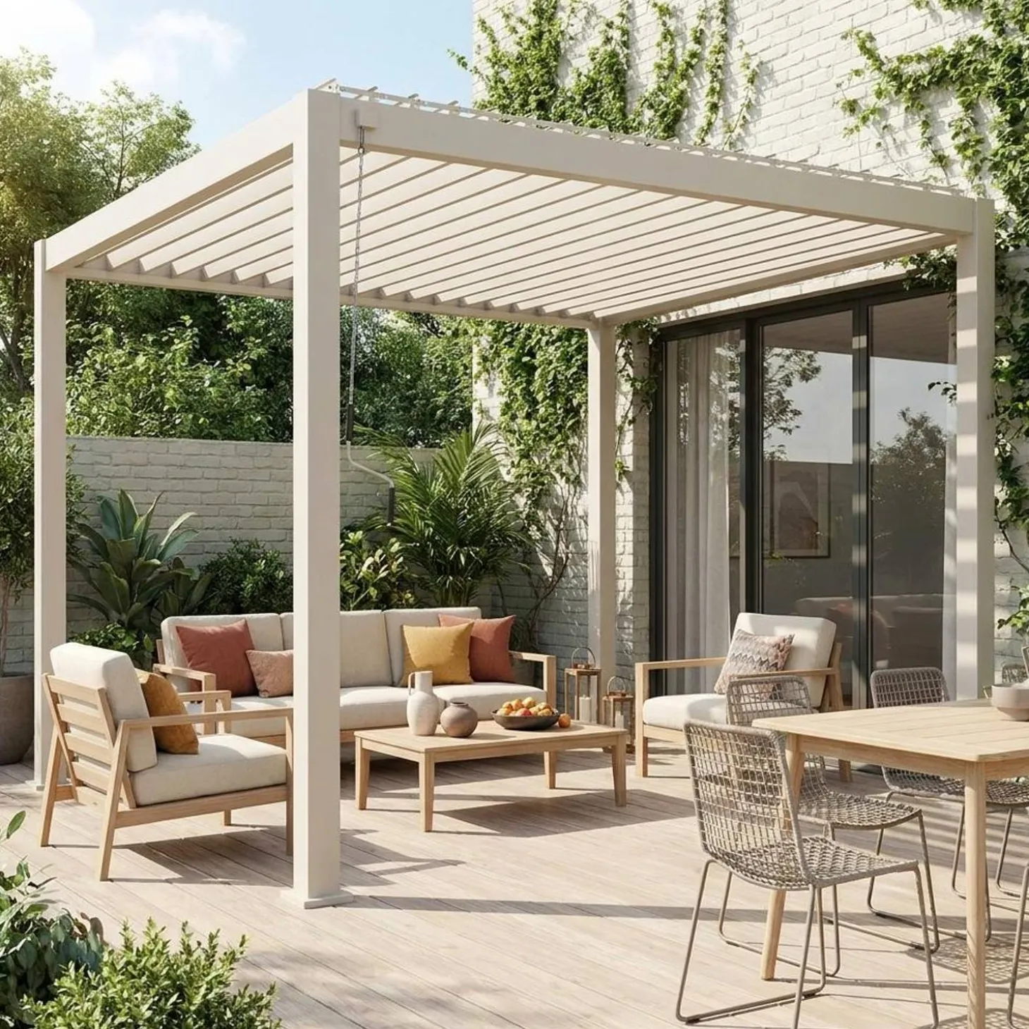 Pergola met lamellendak 3x3m V2 verstelbare lamellen