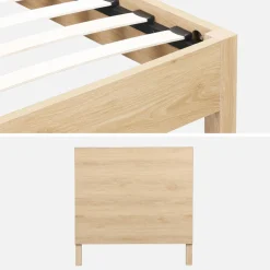 1-persoonsbed met lattenbodem en hoofdbord 90x190cm houtdecor