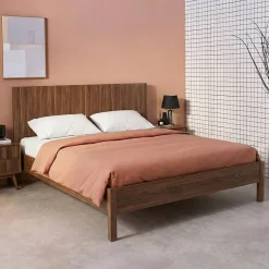 2-persoonsbed met lattenbodem en hoofdbord 160x200cm houtdecor
