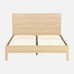 2-persoonsbed met lattenbodem en hoofdbord 140x190cm houtdecor