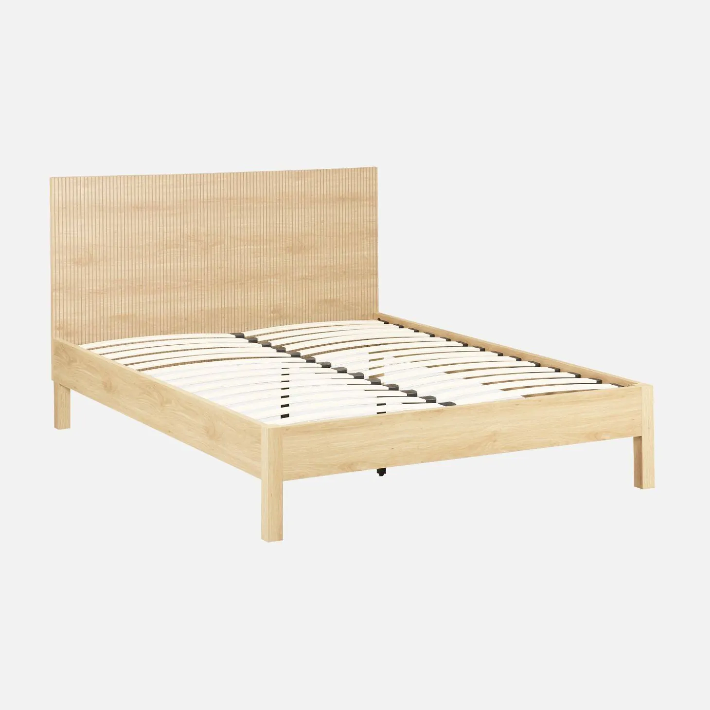 2-persoonsbed met lattenbodem en hoofdbord 140x190cm houtdecor