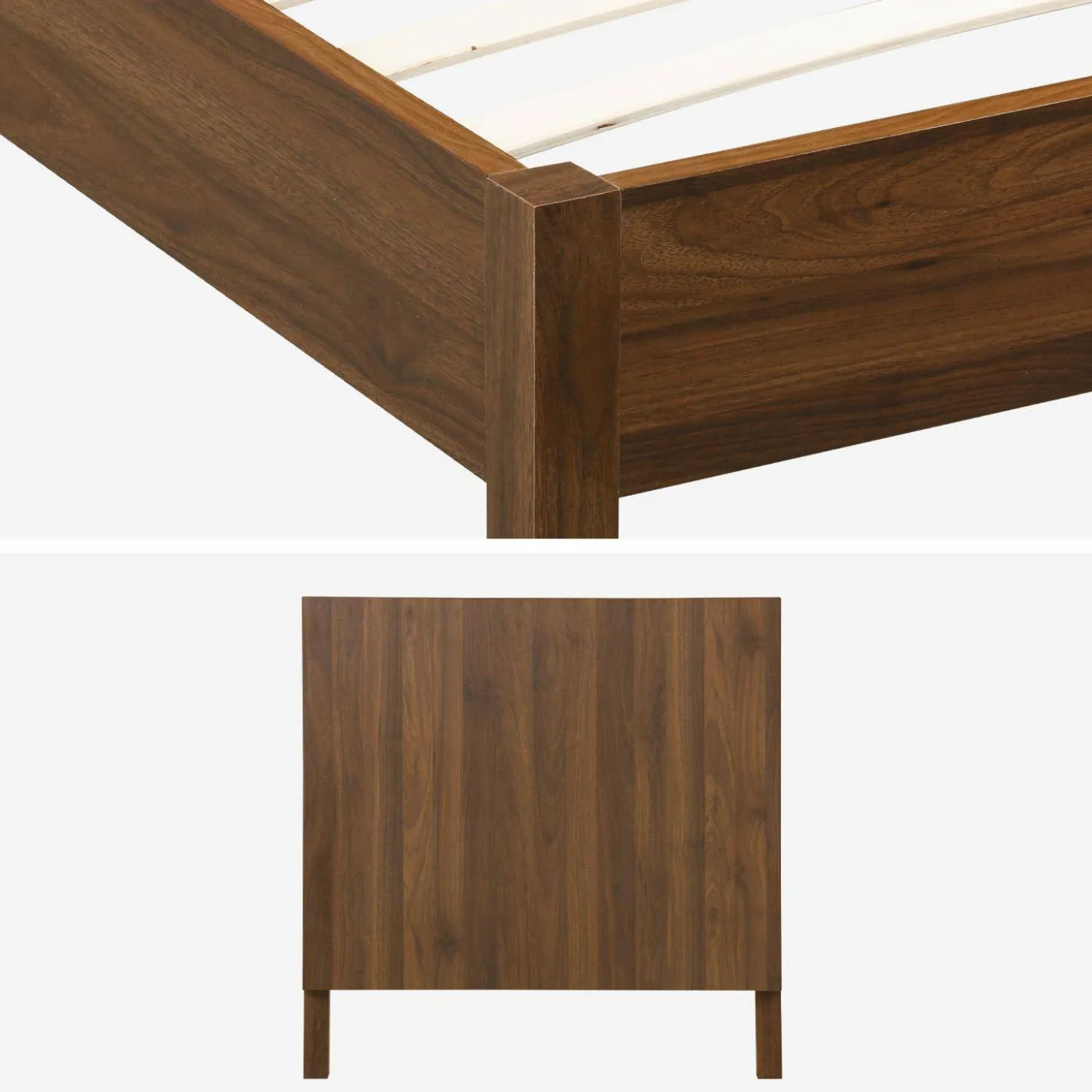 1-persoonsbed met lattenbodem en hoofdbord 90x190cm houtdecor