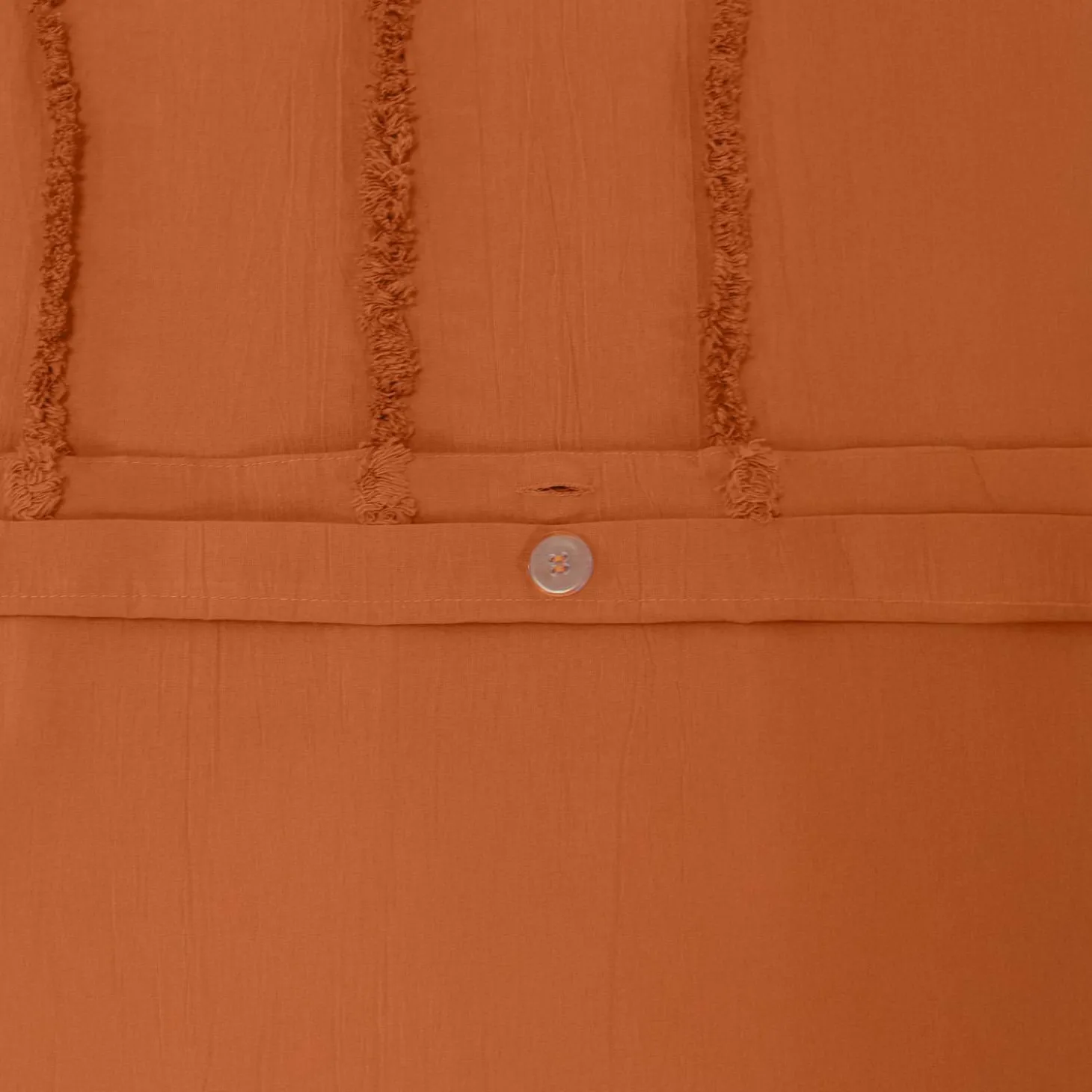 2-persoons dekbedovertrek gewassen katoen getufte bogen retro in terracotta