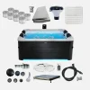 6-persoons vaste spa 180cm grijs hydromassages 4 kussens 8 filters afdekzeil