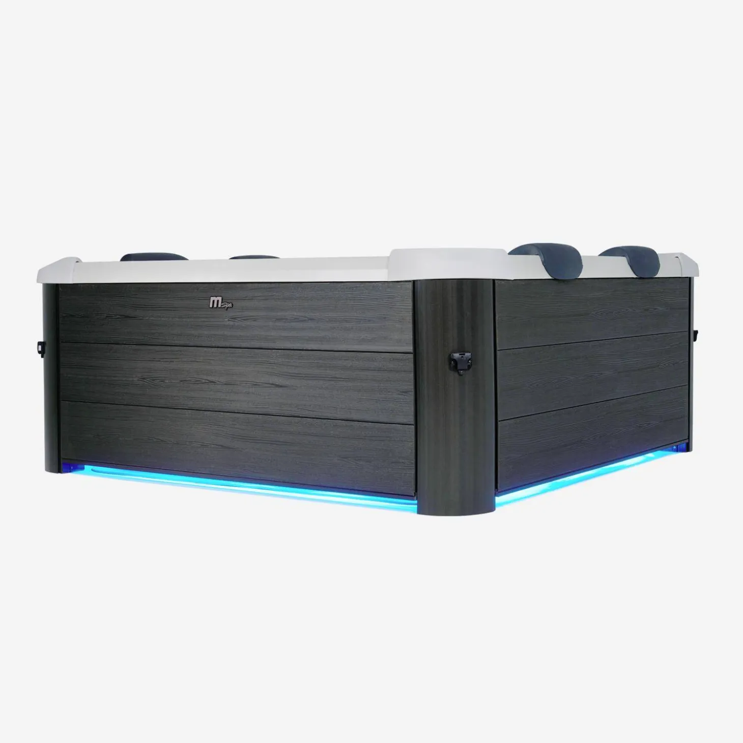 6-persoons vaste spa 180cm grijs hydromassages 4 kussens 8 filters afdekzeil