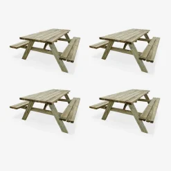 Picknicktafel, set van 4
