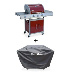4-pits gasbarbecue inclusief 1 zijbrander met deksel
