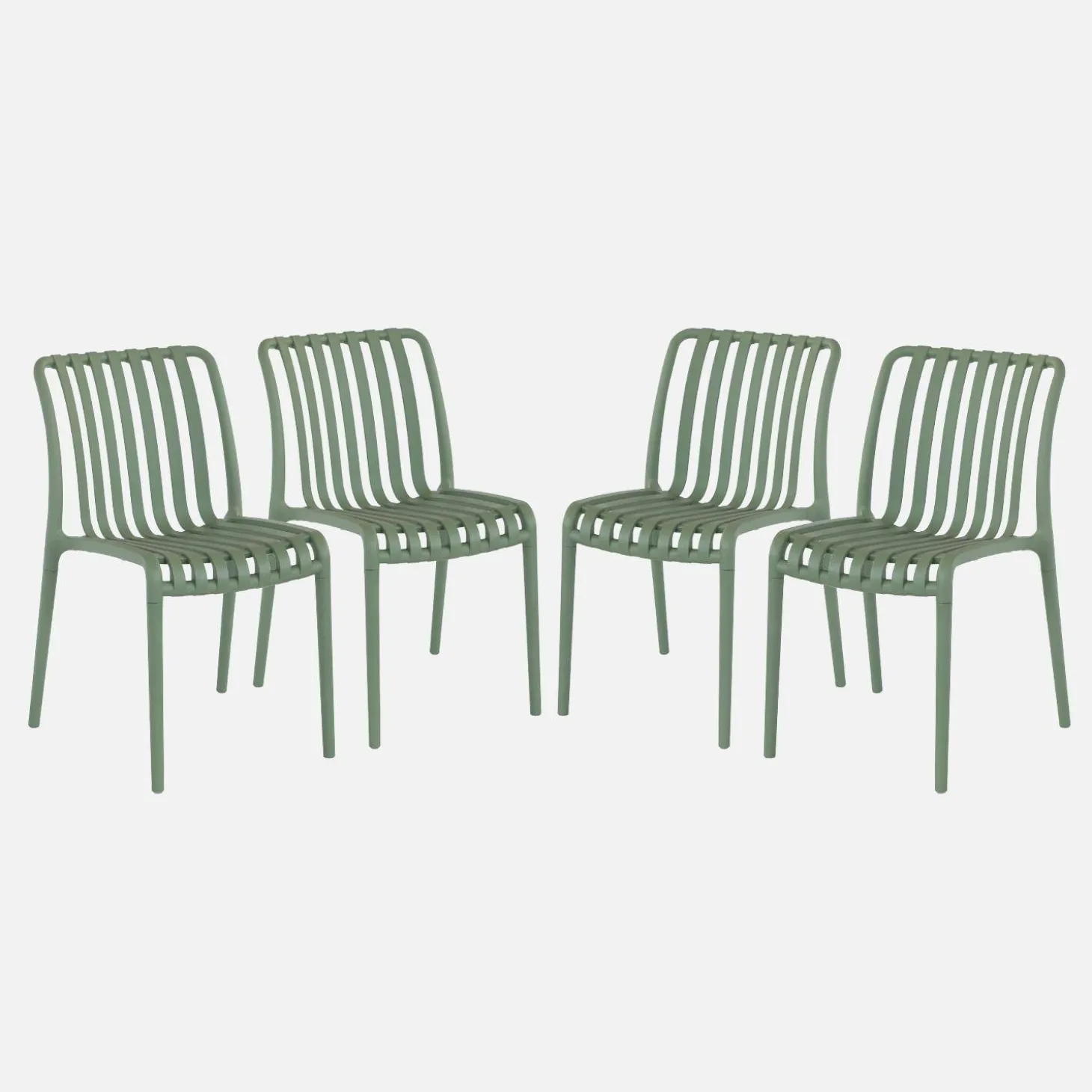 Plastic tuinstoel, stapelbaar (set van 4)