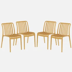 Plastic tuinstoel, stapelbaar (set van 4)