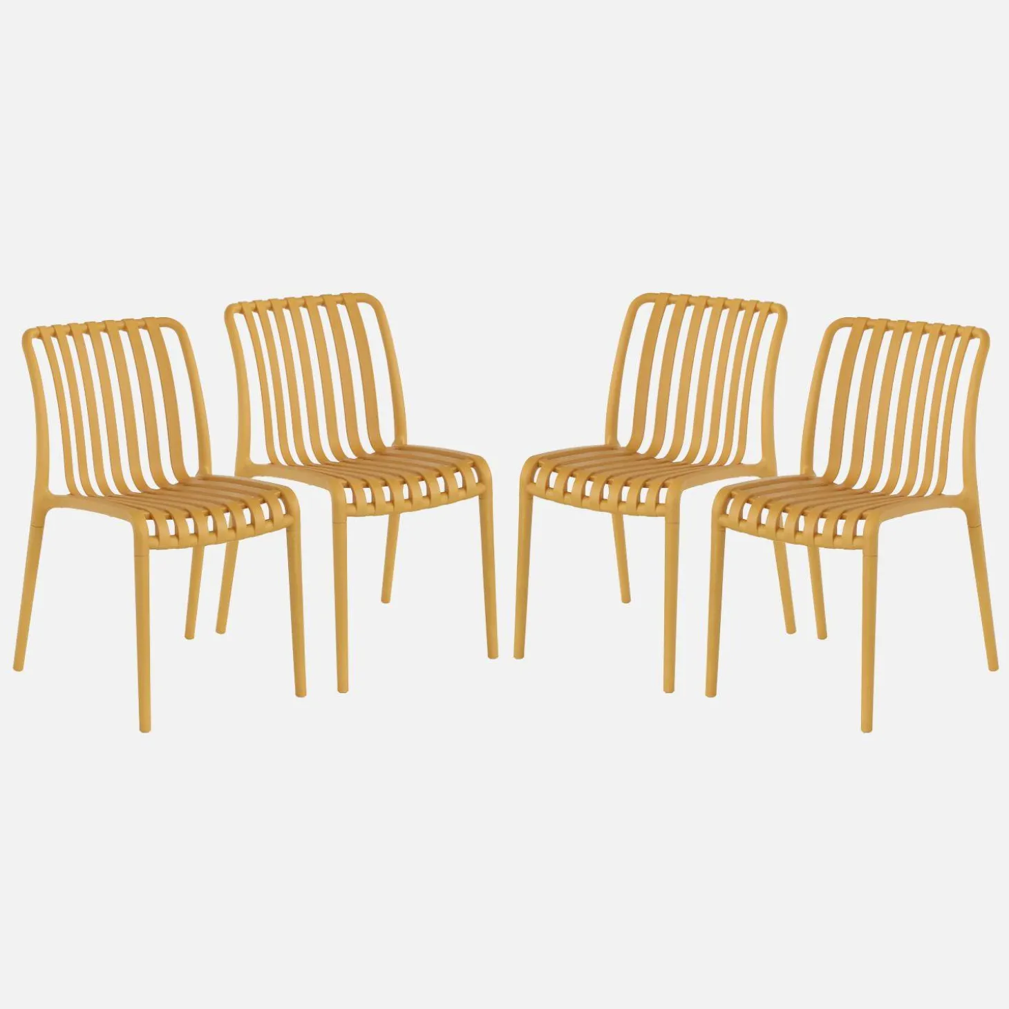 Plastic tuinstoel, stapelbaar (set van 4)
