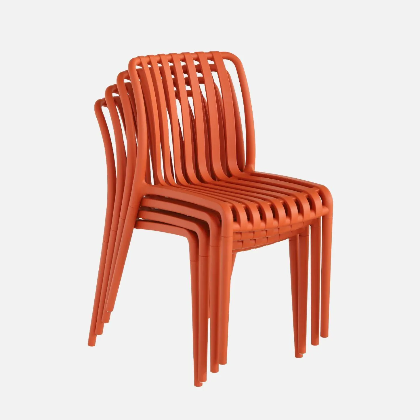 Plastic tuinstoel, stapelbaar (set van 4)