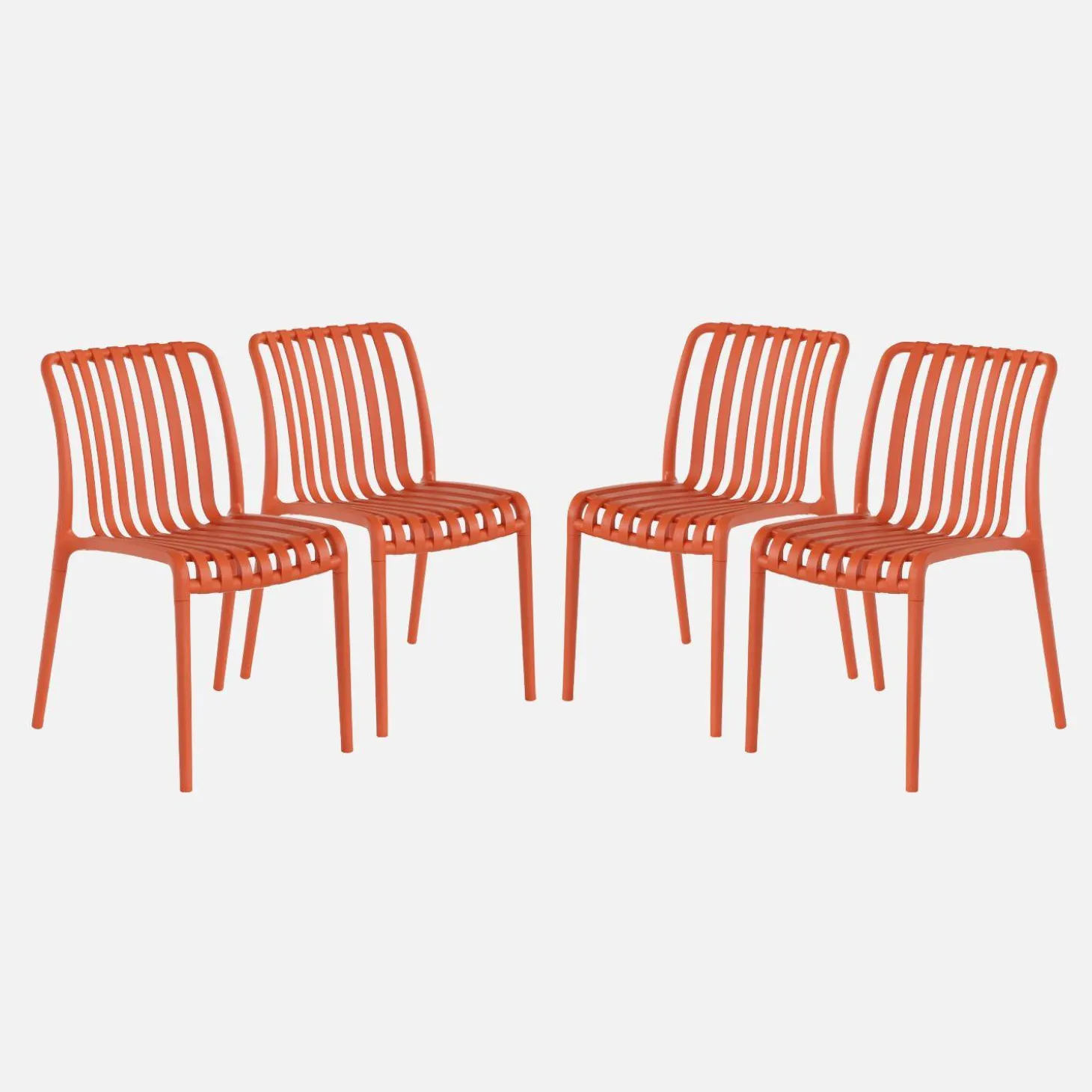 Plastic tuinstoel, stapelbaar (set van 4)