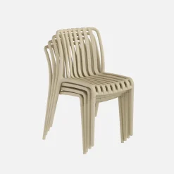 Plastic tuinstoel, stapelbaar (set van 4)