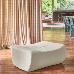 Poef, voetenbankje voor Sokol fauteuil met boucléstof