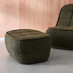 Poef, voetenbank voor Boni fauteuil bouclé stof 1 zitplaats