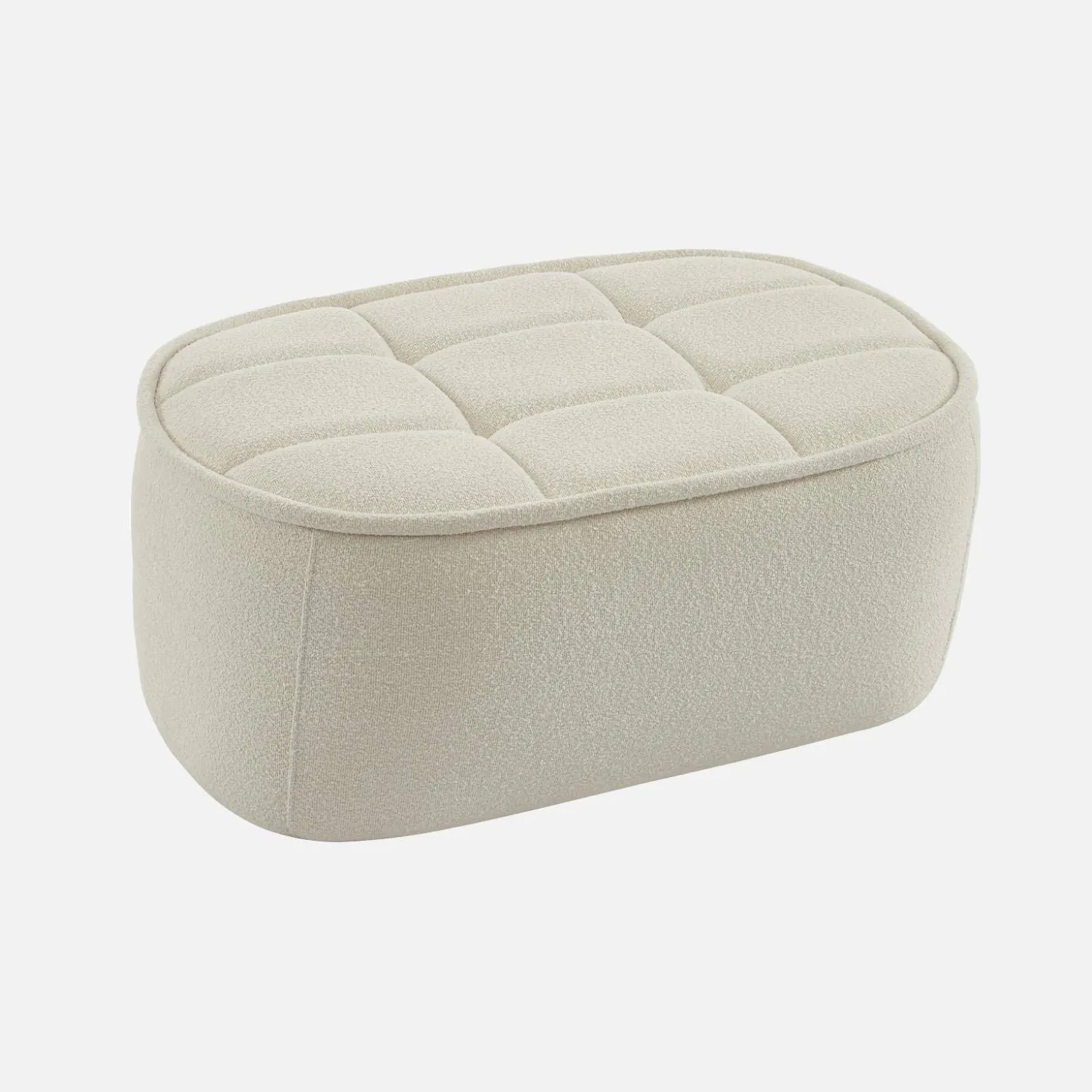 Poef, voetenbank voor Boni fauteuil bouclé stof 1 zitplaats
