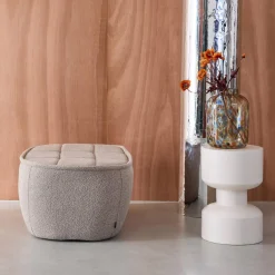 Poef, voetenbank voor Boni fauteuil bouclé stof 1 zitplaats