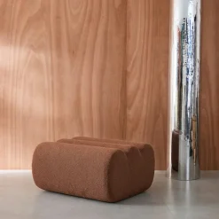 Poef, voetenbank voor Nova fauteuil getextureerde bouclé