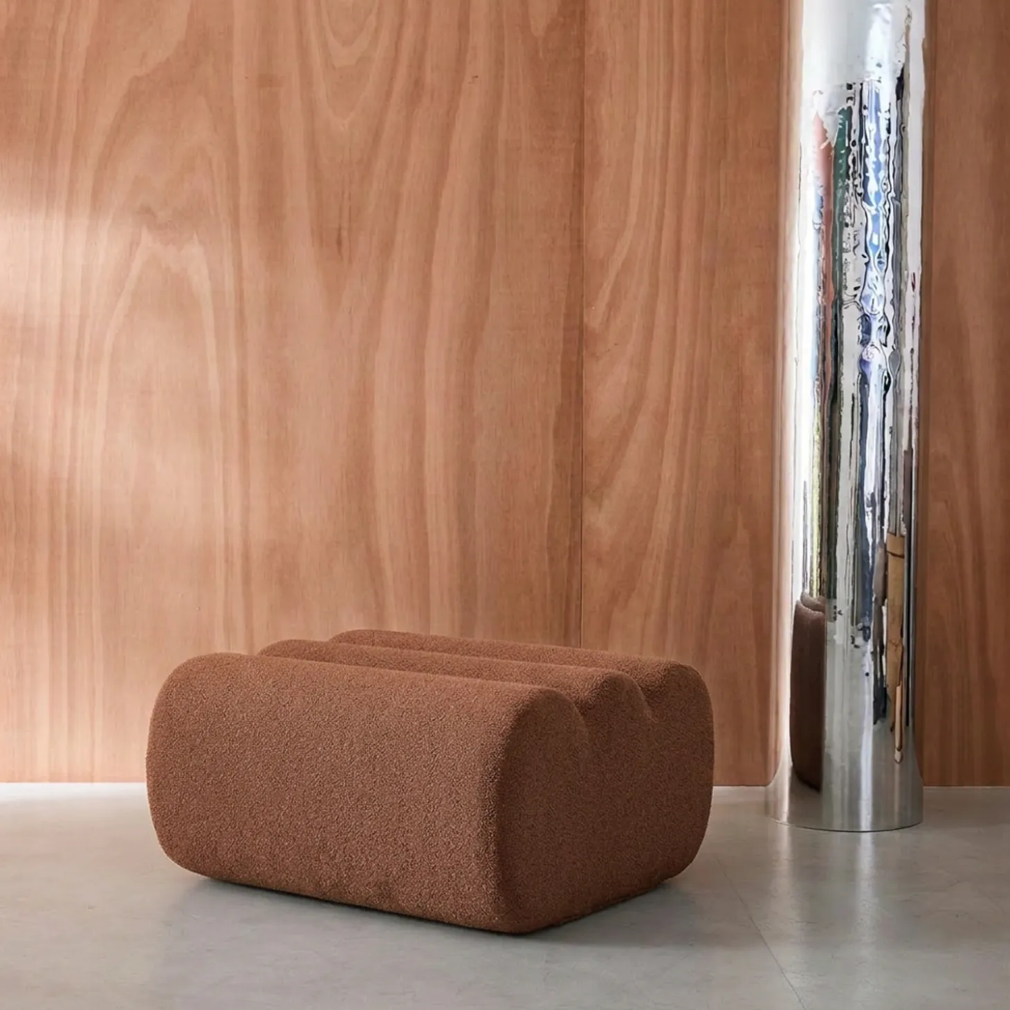 Poef, voetenbank voor Nova fauteuil getextureerde bouclé