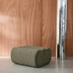 Poef, voetenbank voor Nova fauteuil getextureerde bouclé
