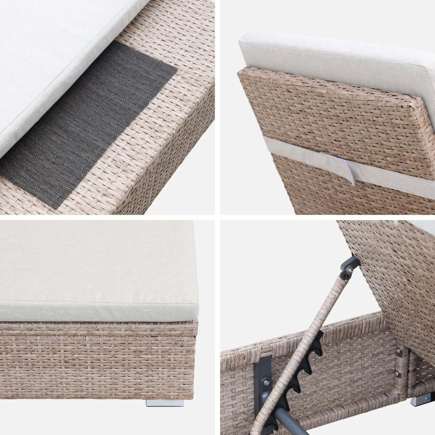 Polyester geweven hars ligstoel, multi-positie (set van 2)