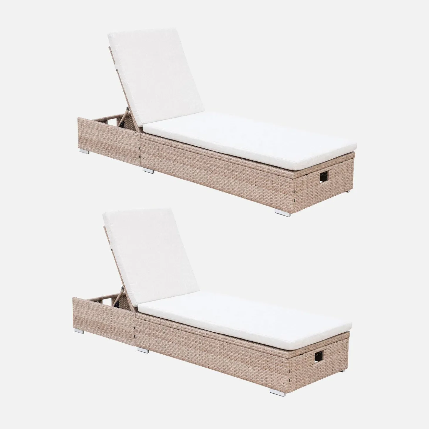 Polyester geweven hars ligstoel, multi-positie (set van 2)