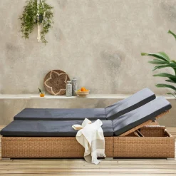 Polyester geweven hars ligstoel, multi-positie (set van 2)