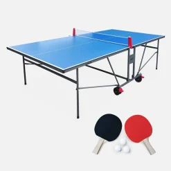 Premium indoor tafeltennistafel met 2 batjes en 3 ballen