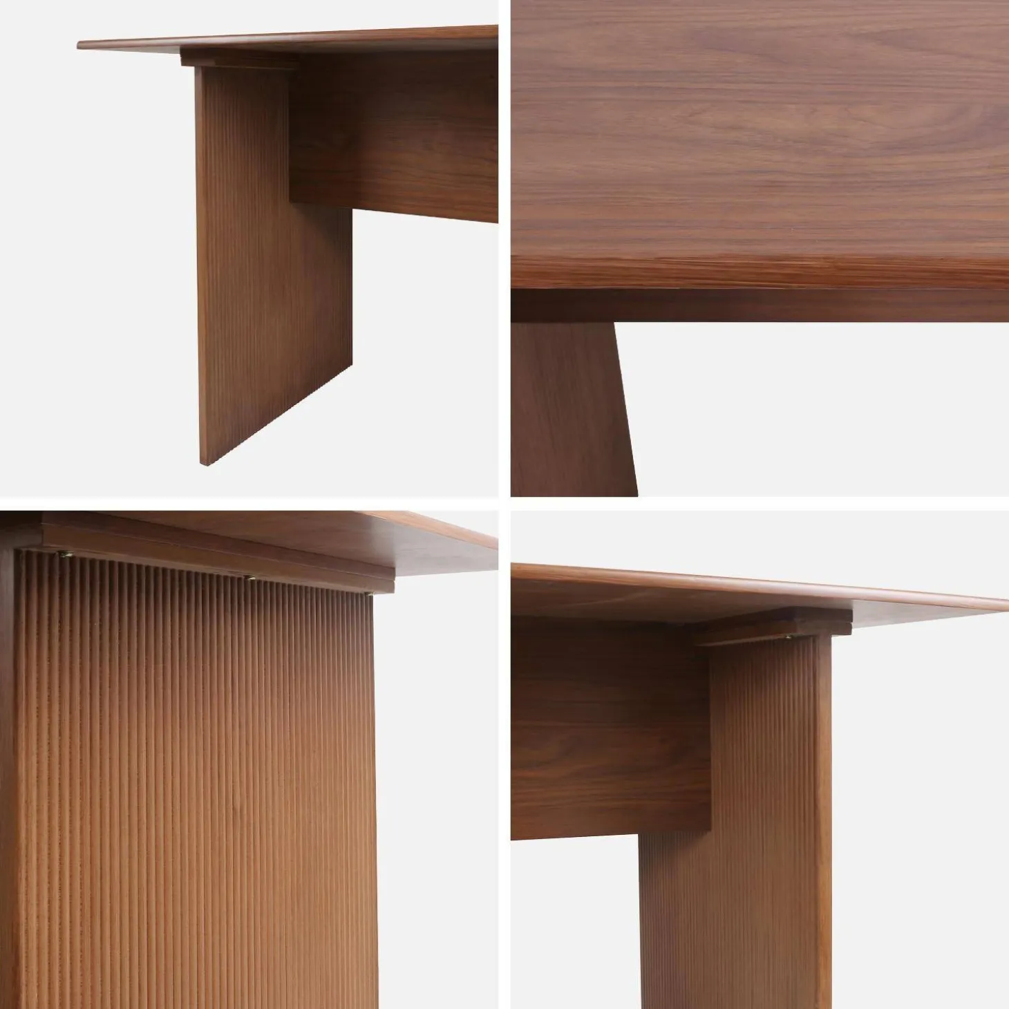 Rechthoekige eettafel, gesneden houteffect, 4-6 zitplaatsen, 170cm
